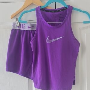 Nike Kids Purple Dri-FIT Tank Top With Matching Shorts